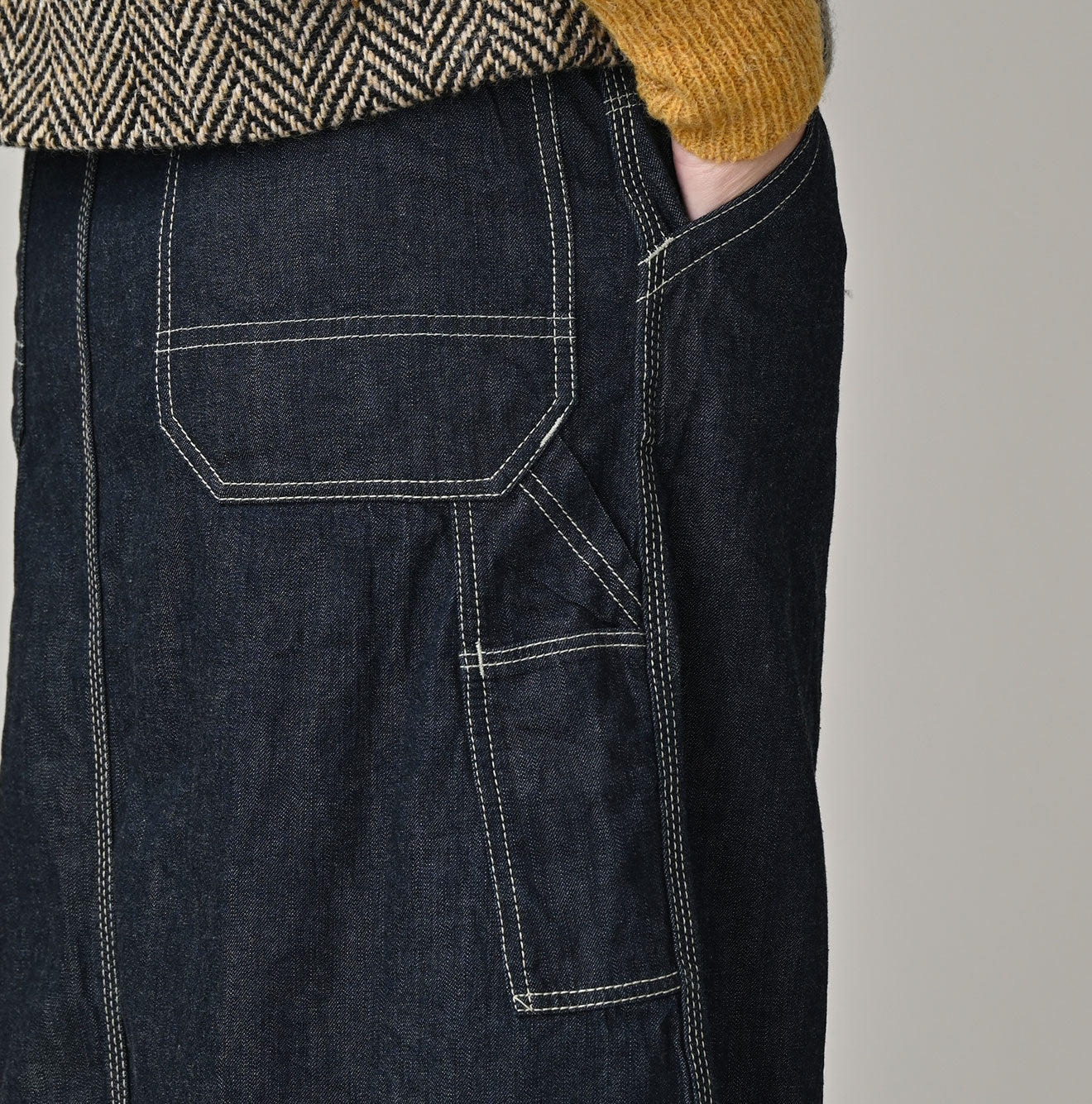 45R Mugihiko Denim Painter Skirt Nou