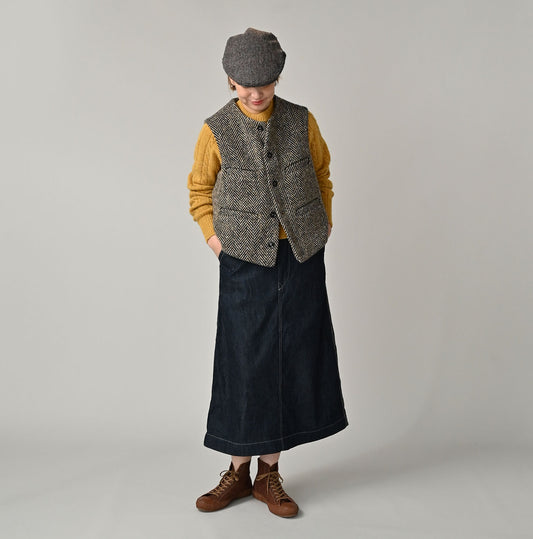 45R Mugihiko Denim Painter Skirt Nou