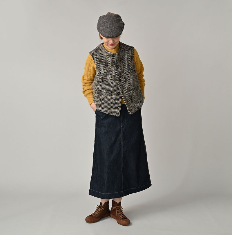 45R Mugihiko Denim Painter Skirt Nou - Image 2