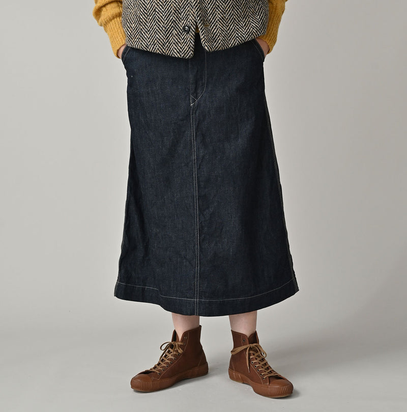 45R Mugihiko Denim Painter Skirt Nou