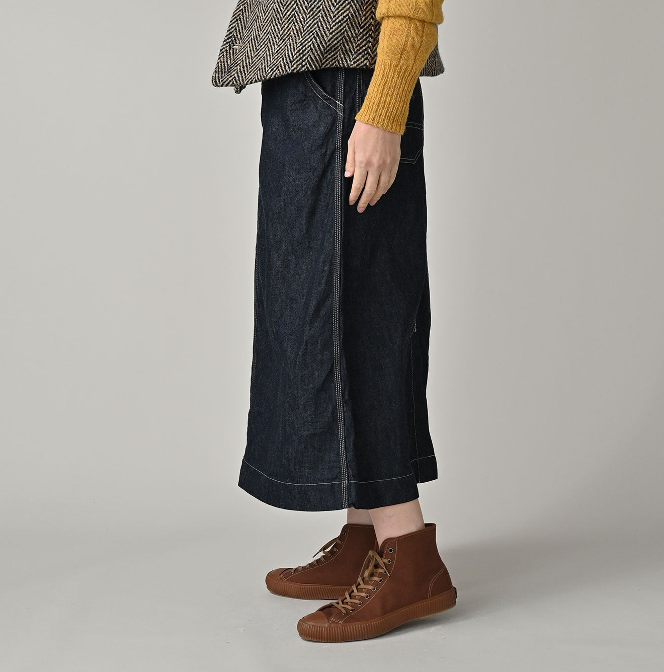 45R Mugihiko Denim Painter Skirt Nou