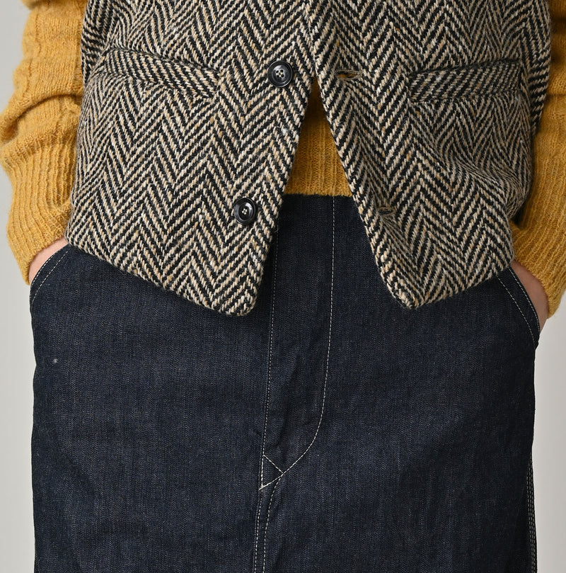 45R Mugihiko Denim Painter Skirt Nou