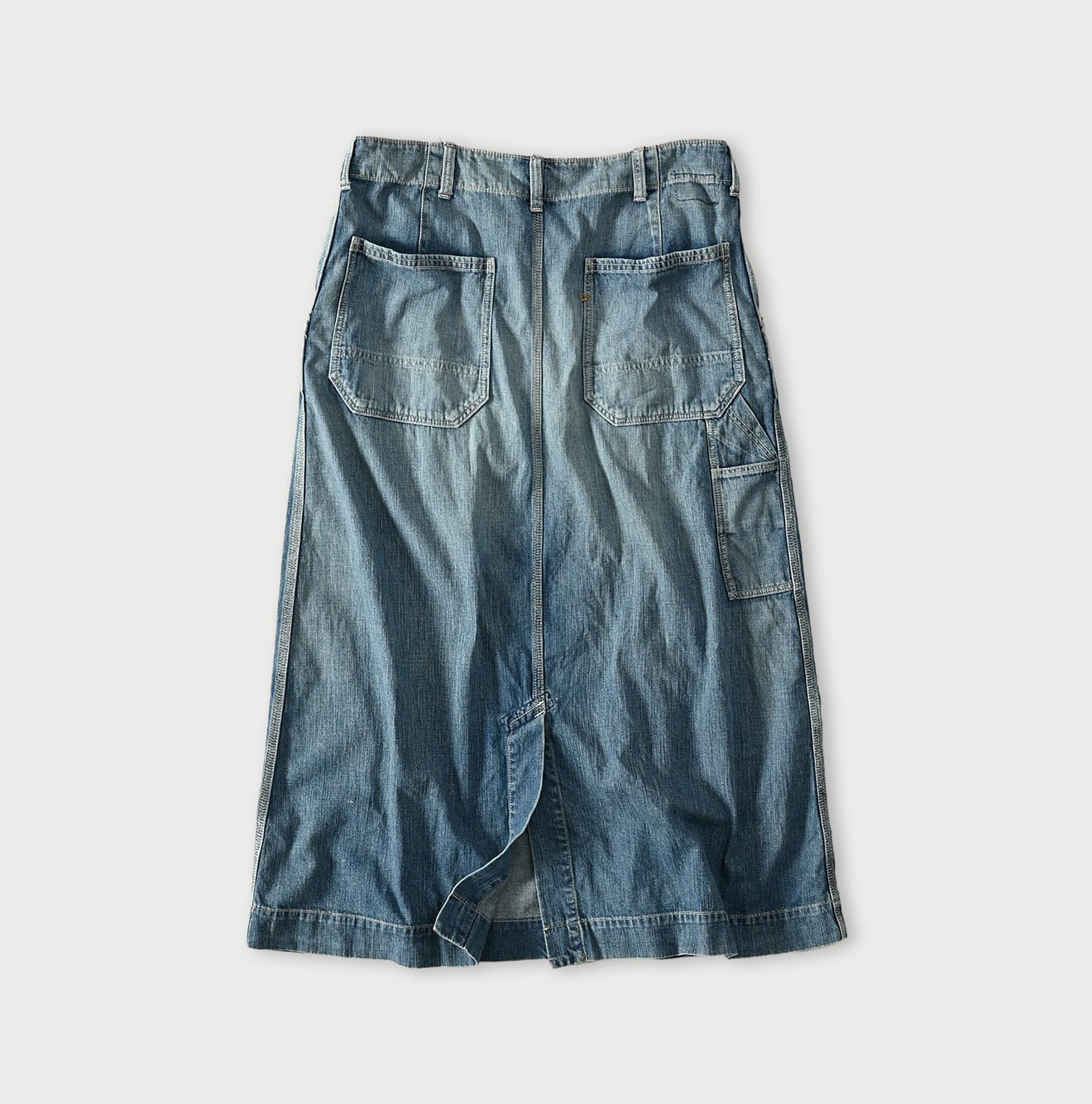 45R Mugihiko Denim Painter Skirt Tan