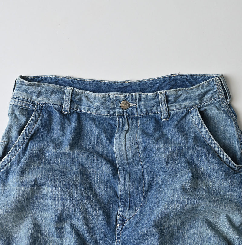 45R Mugihiko Denim Painter Skirt Tan