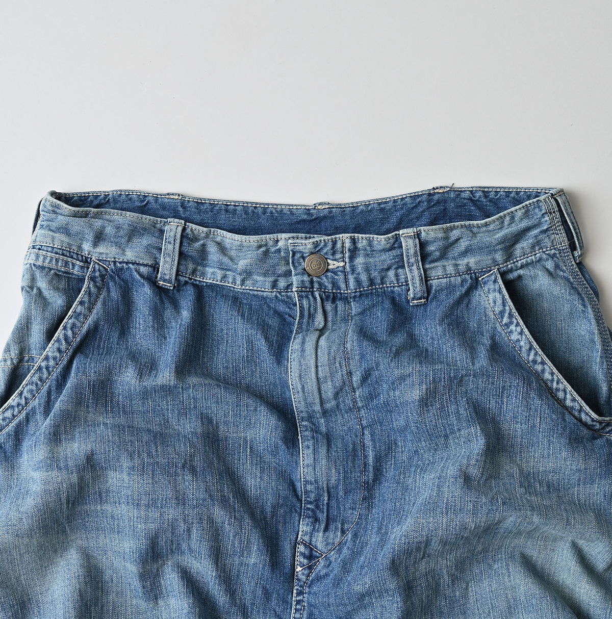 45R Mugihiko Denim Painter Skirt Tan