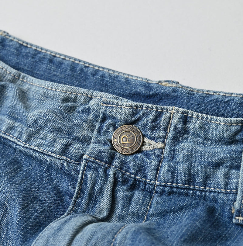 45R Mugihiko Denim Painter Skirt Tan