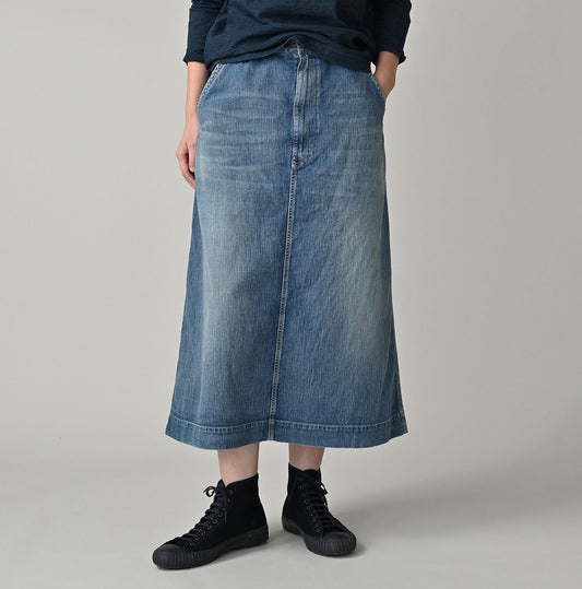 45R Mugihiko Denim Painter Skirt Tan