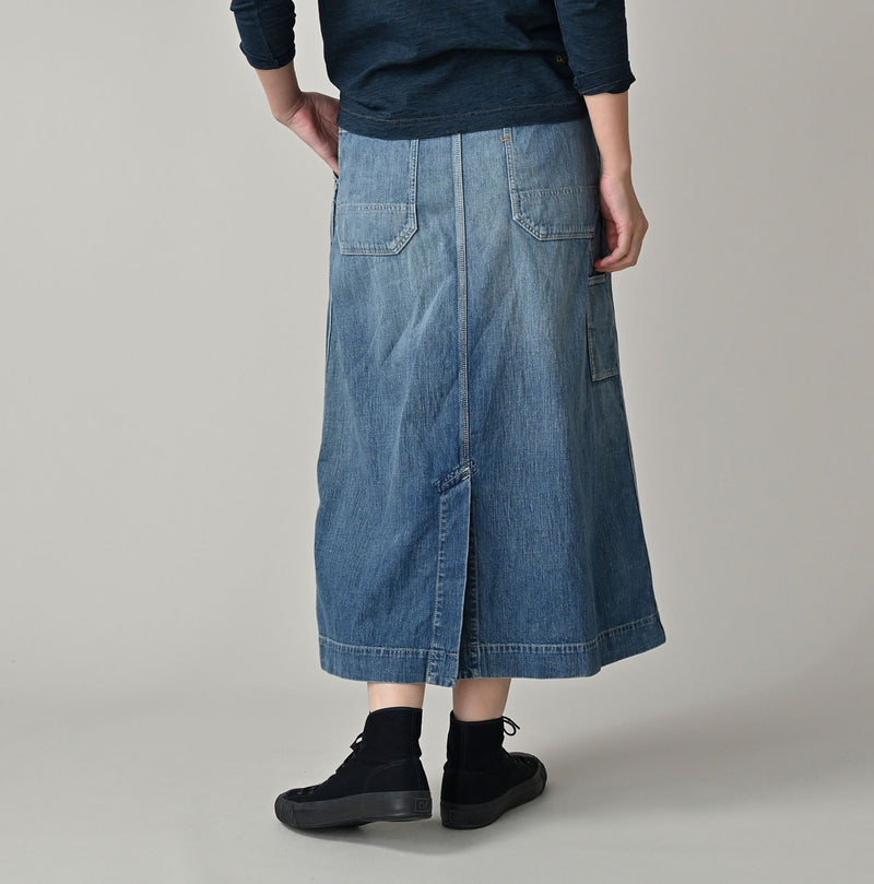 45R Mugihiko Denim Painter Skirt Tan - Image 4