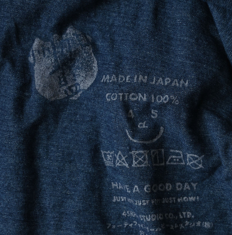 45R Indigo Ocean 908 Long Sleeve T-shirt Distressed