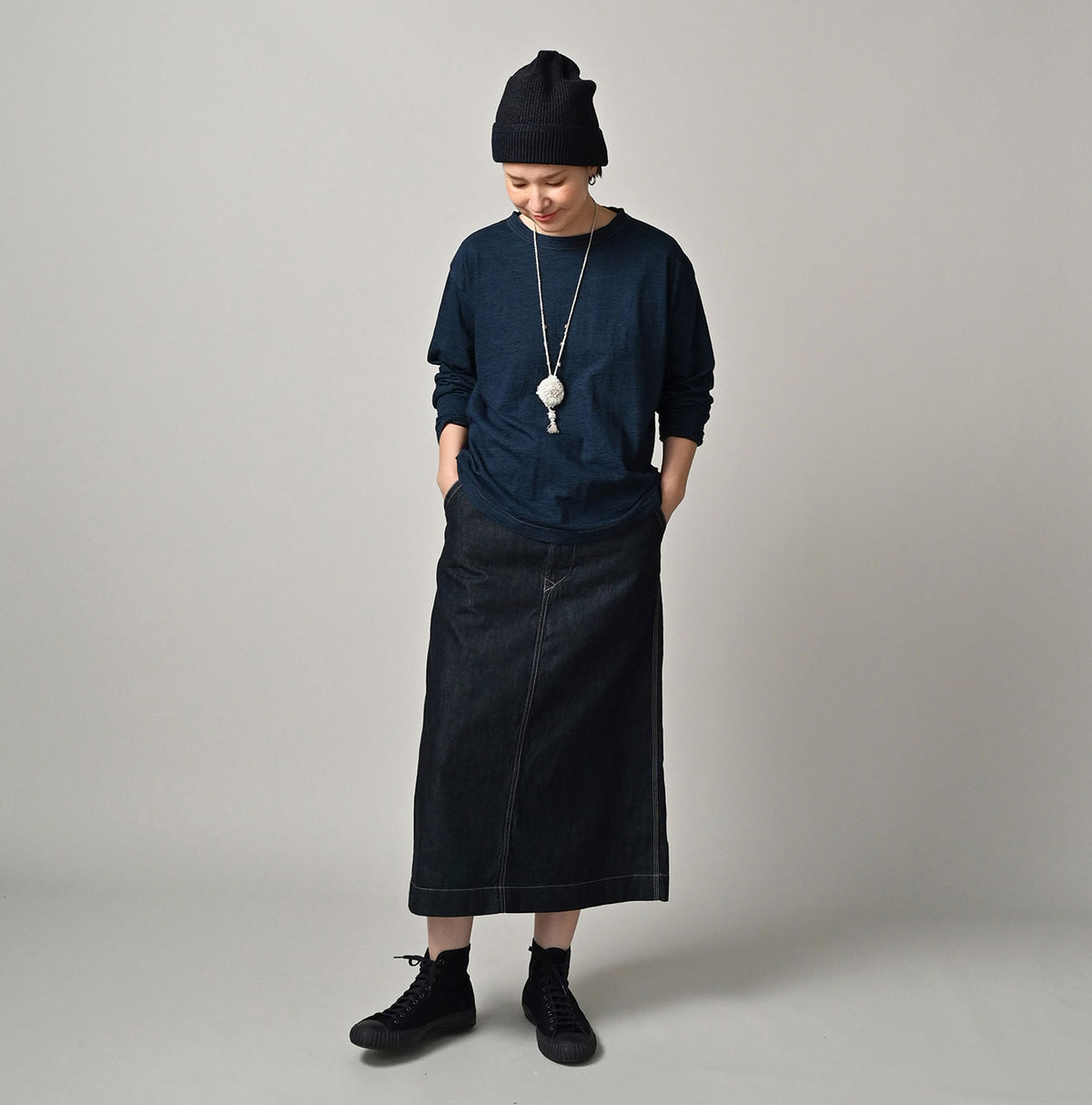 45R Indigo Ocean 908 Long Sleeve T-shirt Distressed