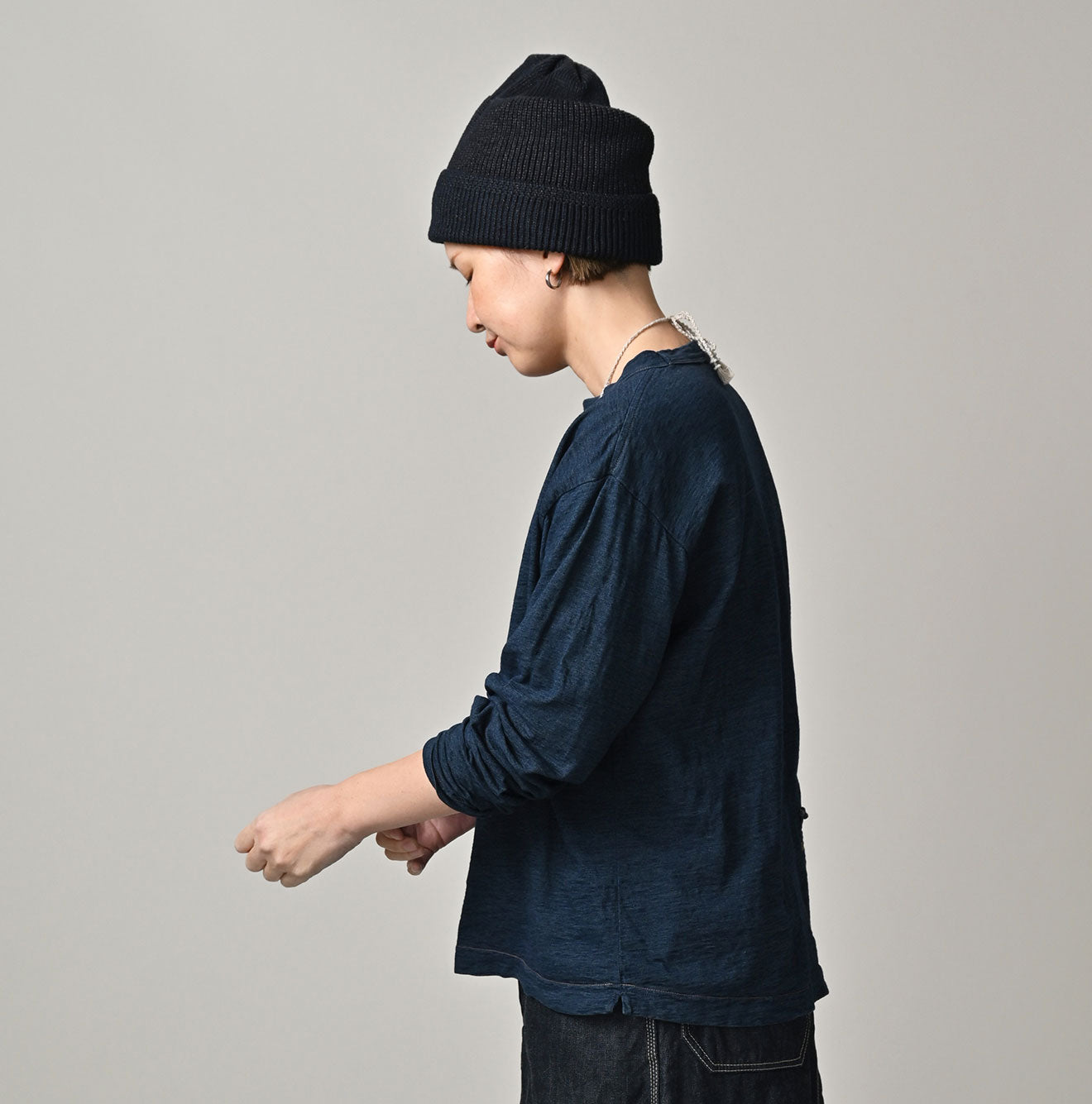 45R Indigo Ocean 908 Long Sleeve T-shirt Distressed