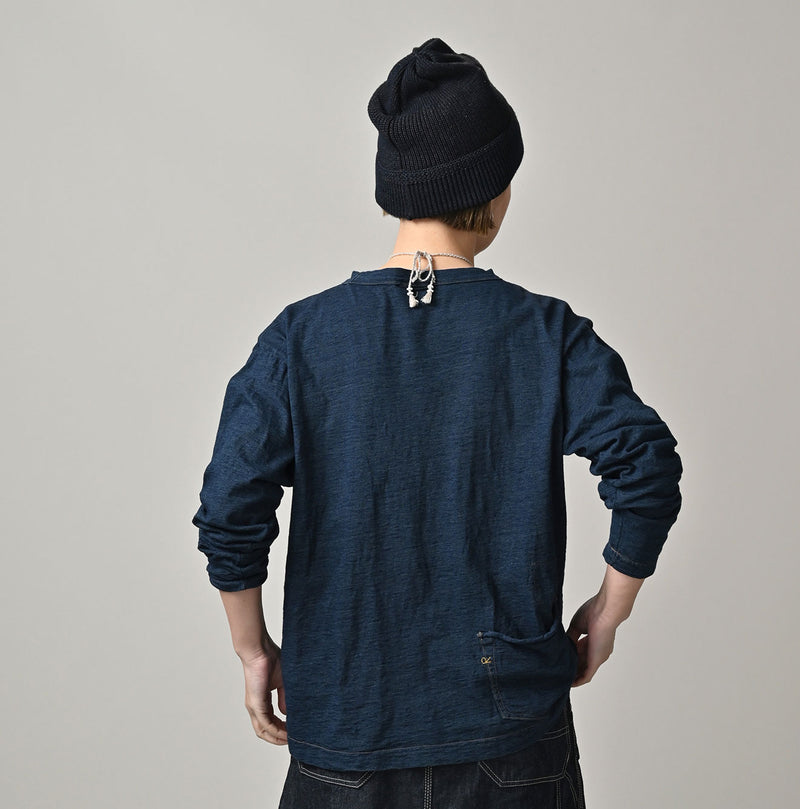 45R Indigo Ocean 908 Long Sleeve T-shirt Distressed