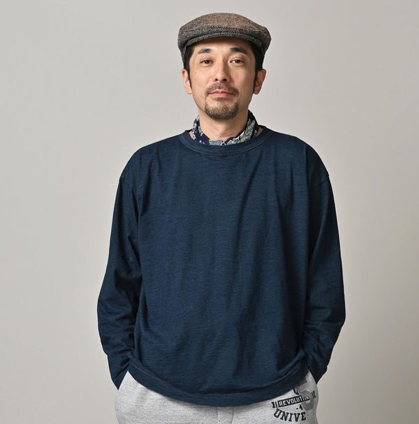 45R Indigo Ocean 908 Long Sleeve T-shirt Distressed