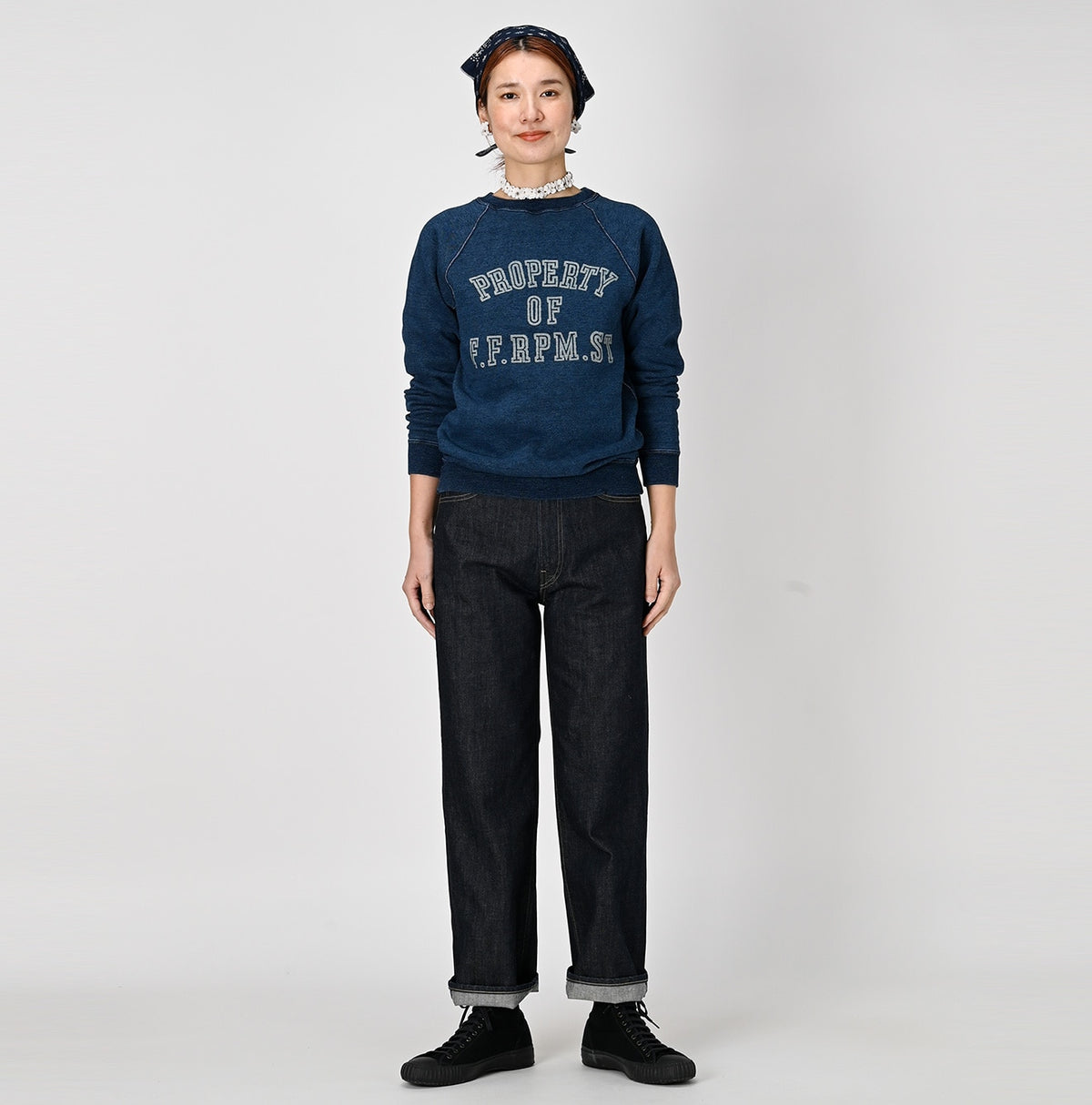 45R Indigo Cotton Fleece 908 Sweat Top