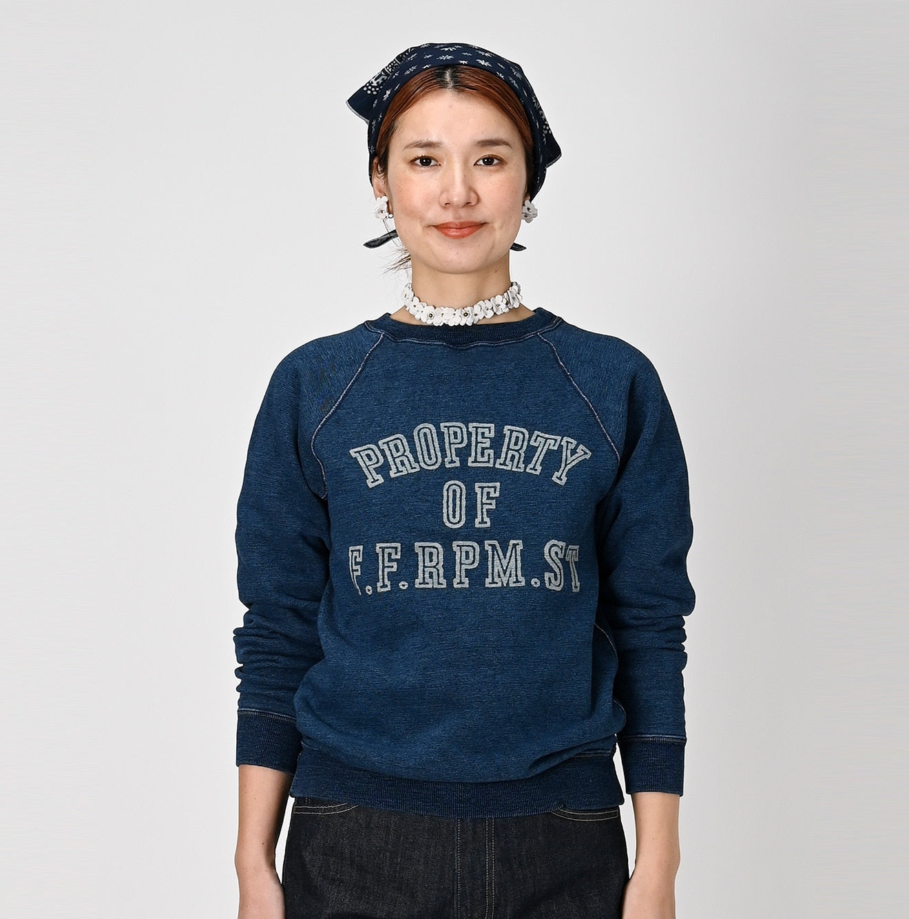 45R Indigo Cotton Fleece 908 Sweat Top