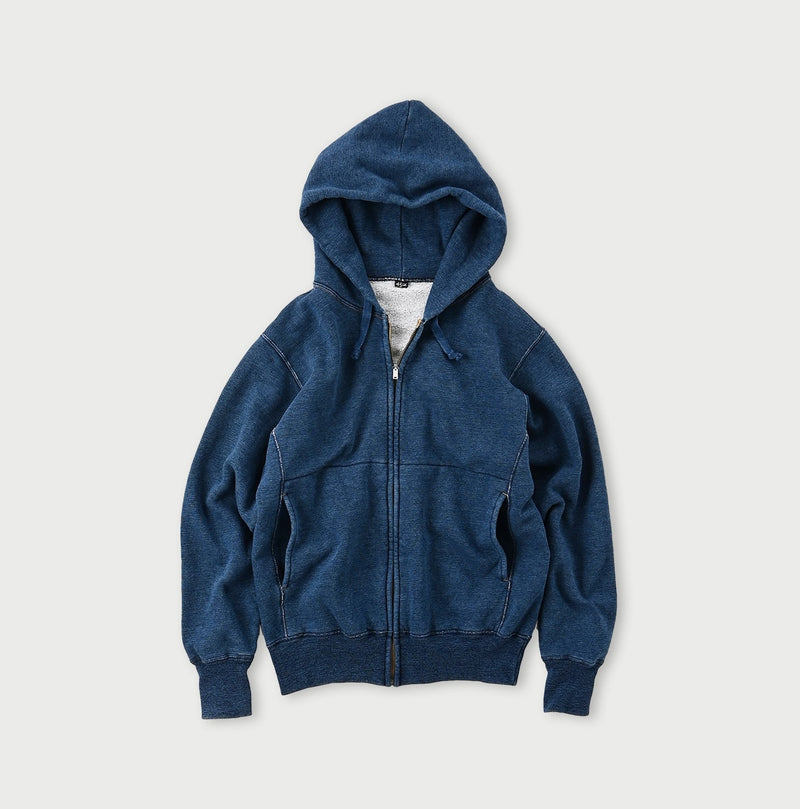 45R Indigo Cotton Fleece 908 Zip Hoodie (Size 1)