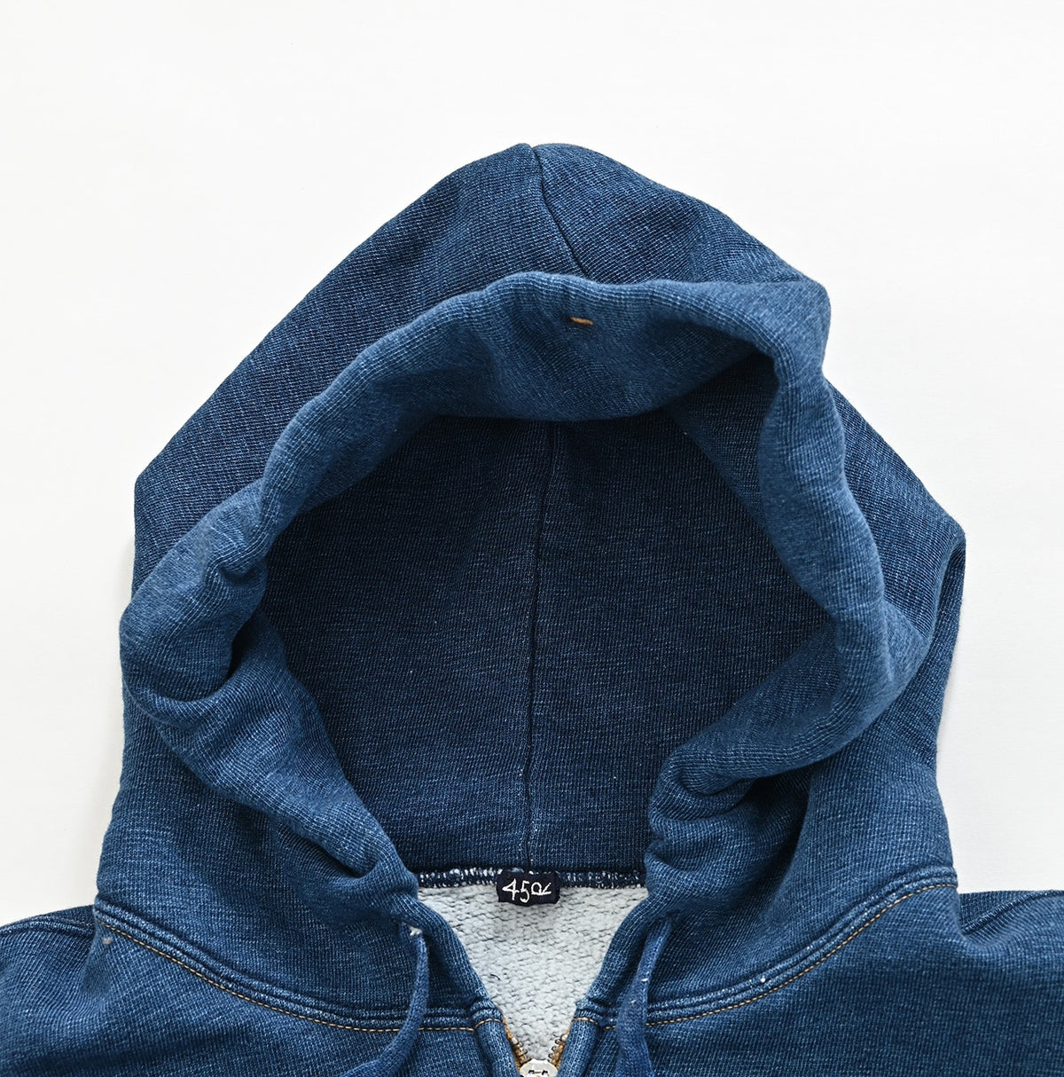 45R Indigo Cotton Fleece 908 Zip Hoodie (Size 1)