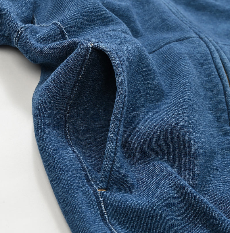 45R Indigo Cotton Fleece 908 Zip Hoodie (Size 1)