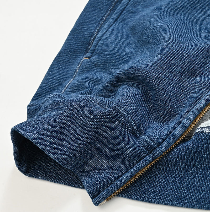 45R Indigo Cotton Fleece 908 Zip Hoodie (Size 1)