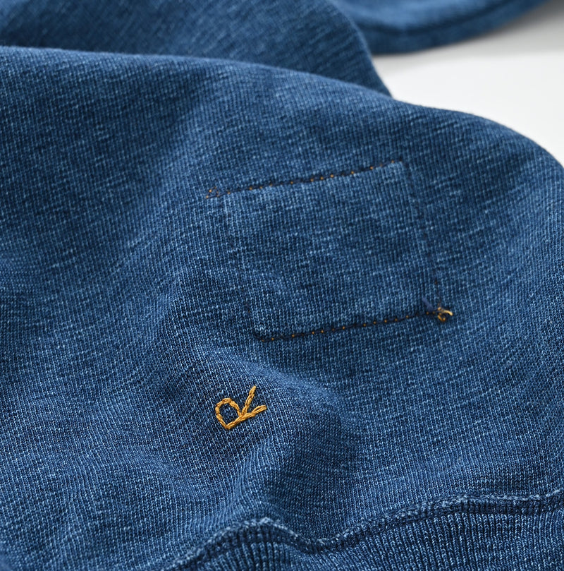 45R Indigo Cotton Fleece 908 Zip Hoodie (Size 1)