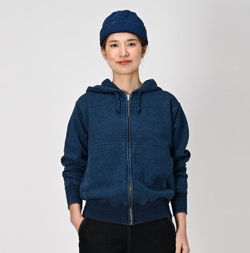 45R Indigo Cotton Fleece 908 Zip Hoodie (Size 1)
