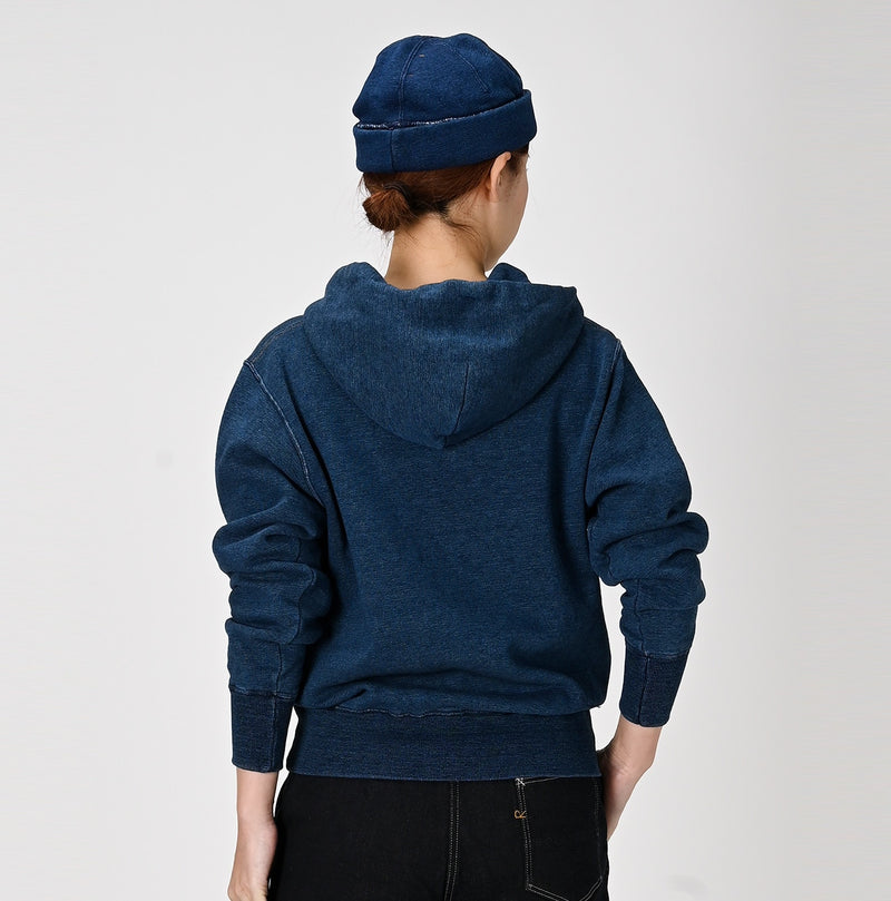 45R Indigo Cotton Fleece 908 Zip Hoodie (Size 1)