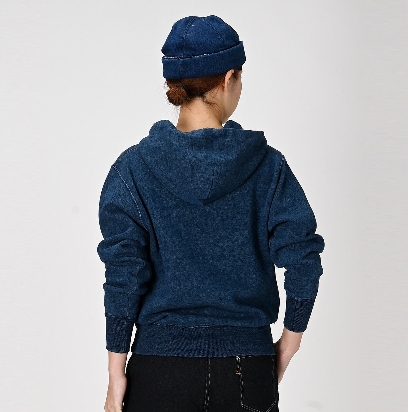 45R Indigo Cotton Fleece 908 Zip Hoodie (Size 1)