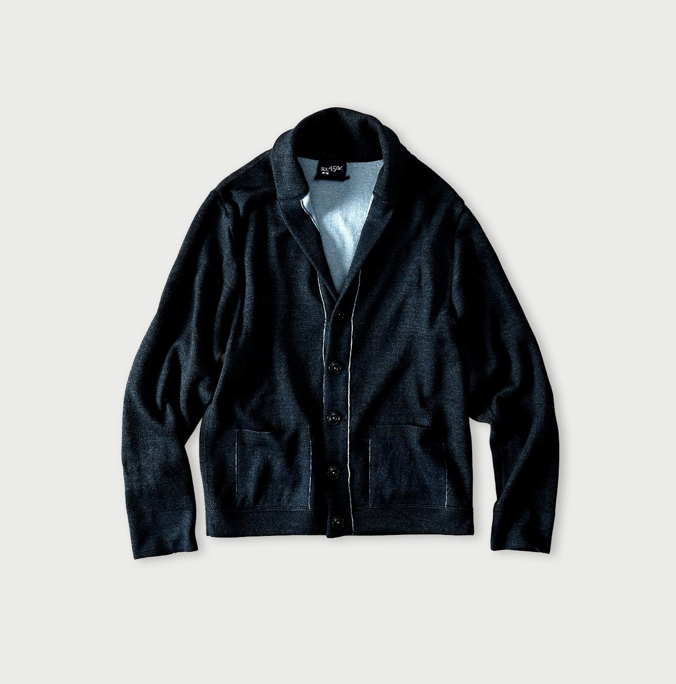 45R Indigo Supima Smooth 908 Shawl Cardigan