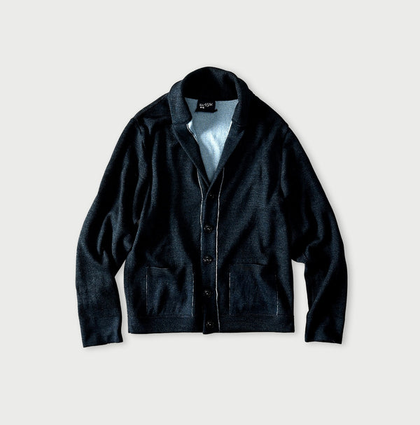 45R Indigo Supima Smooth 908 Shawl Cardigan