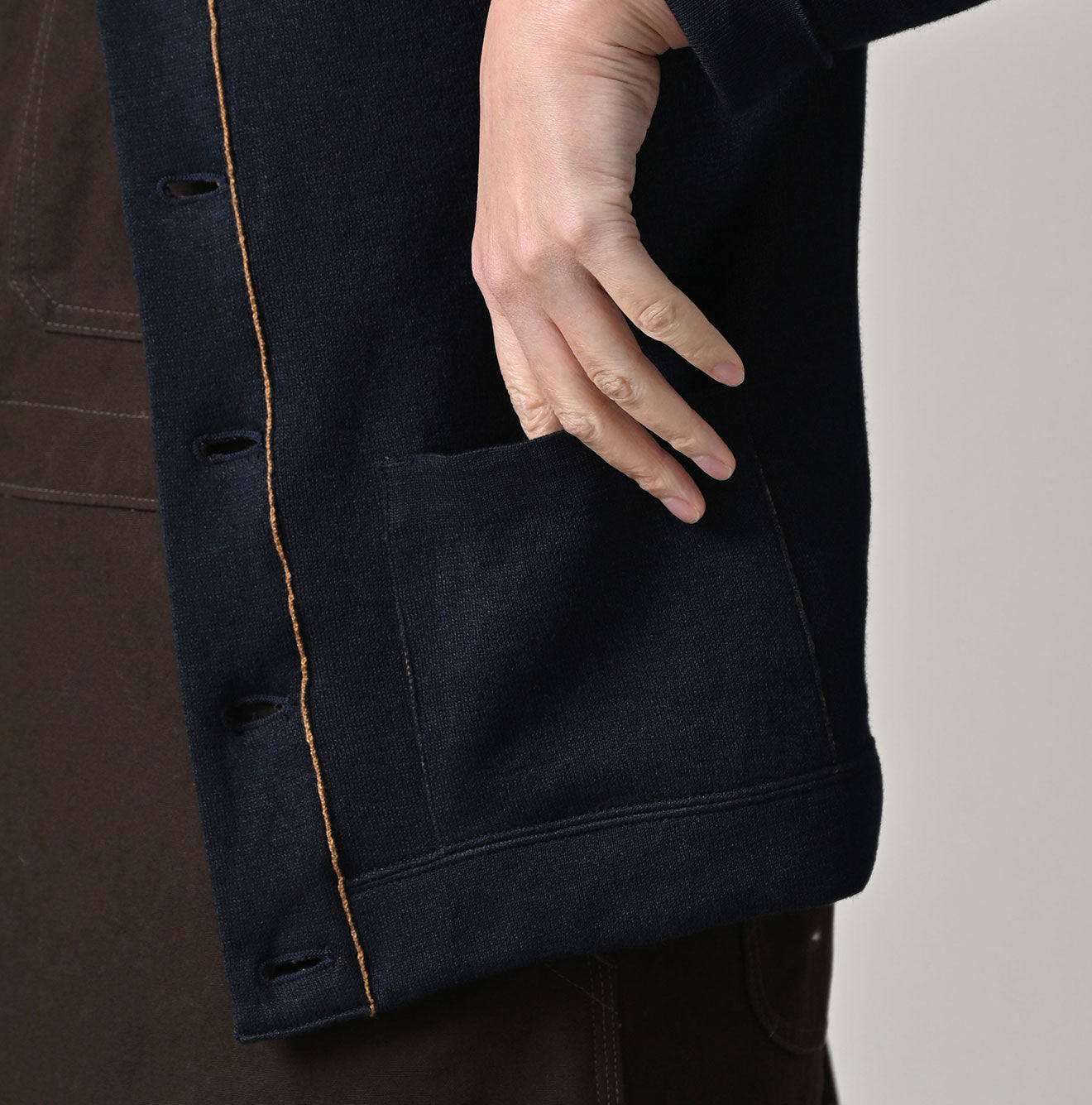 45R Indigo Supima Smooth 908 Shawl Cardigan