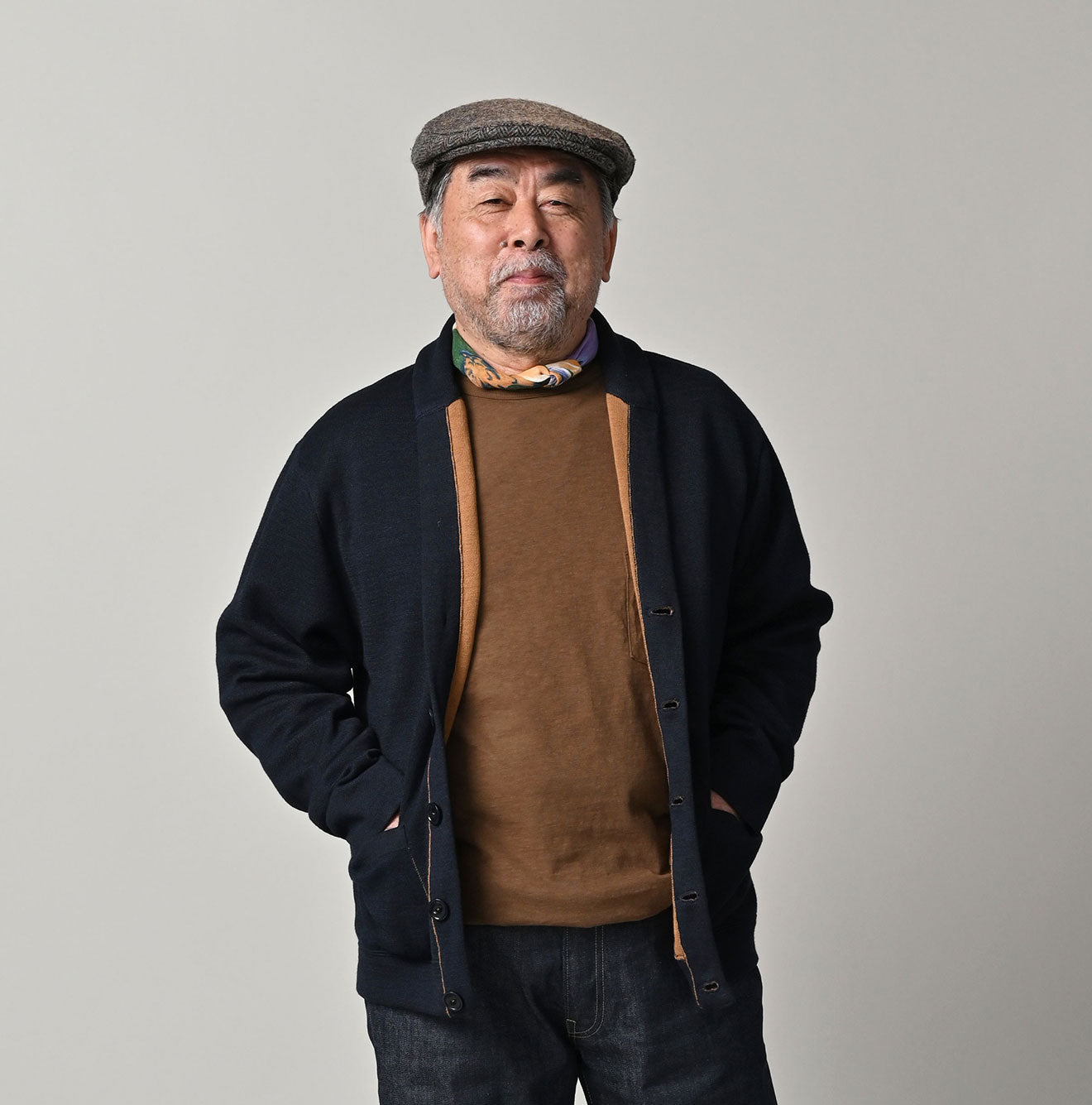 45R Indigo Supima Smooth 908 Shawl Cardigan