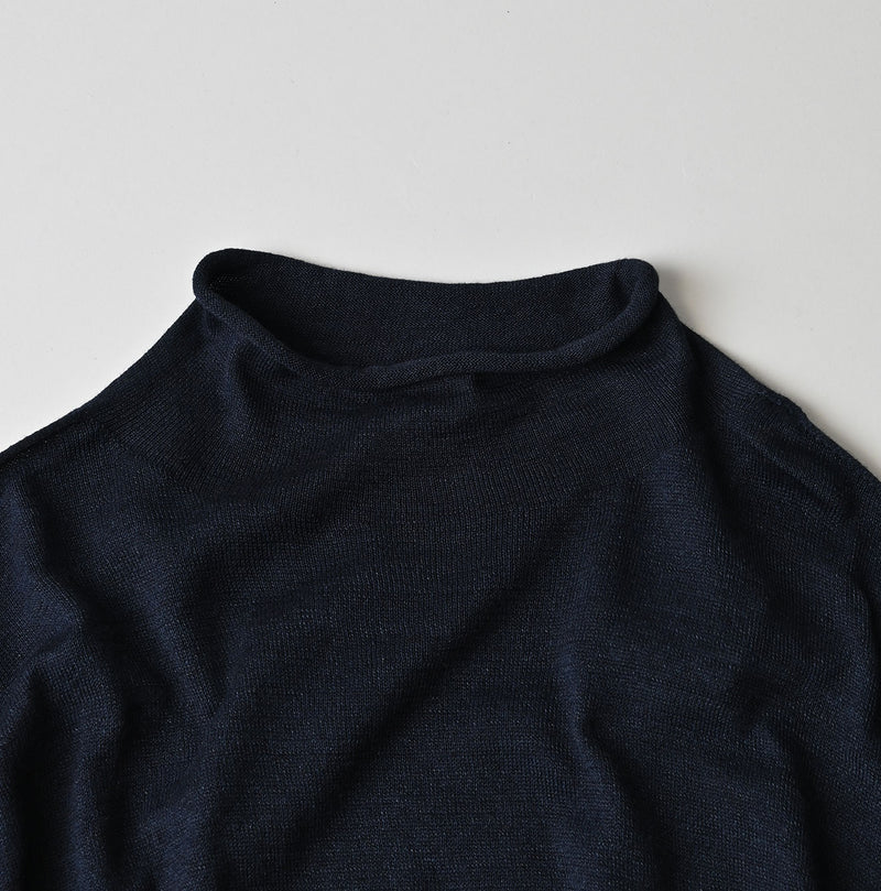 45R Indigo Super Gauze M-turtleneck