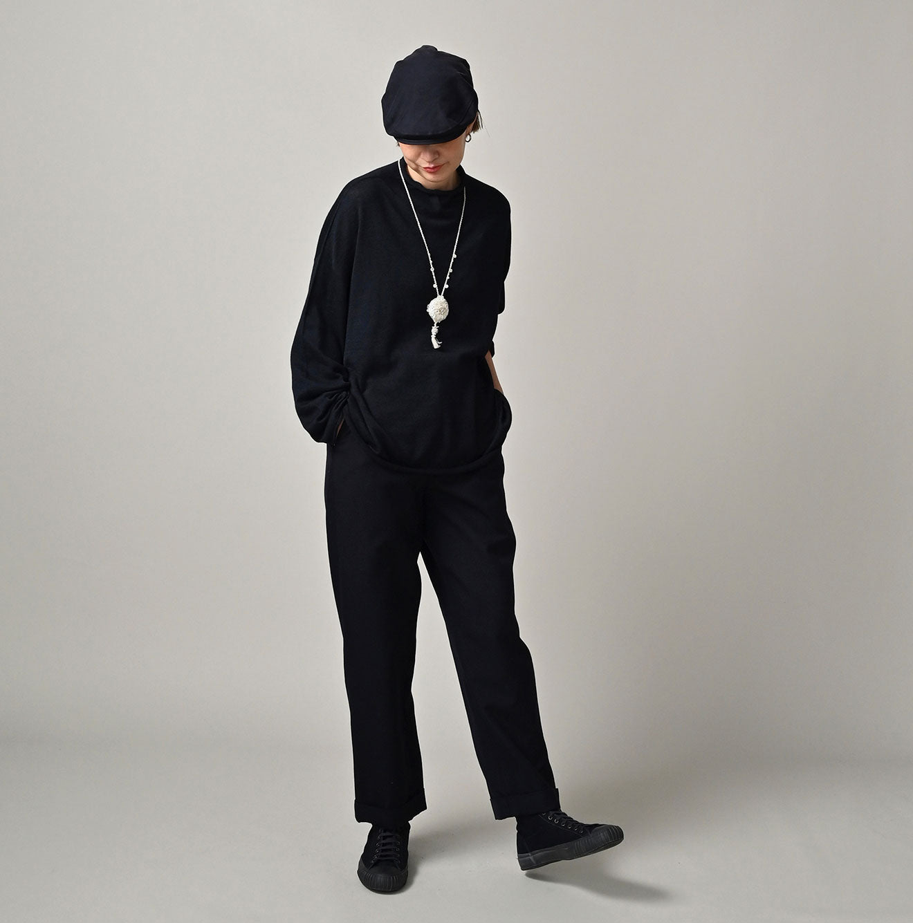 45R Indigo Super Gauze M-turtleneck