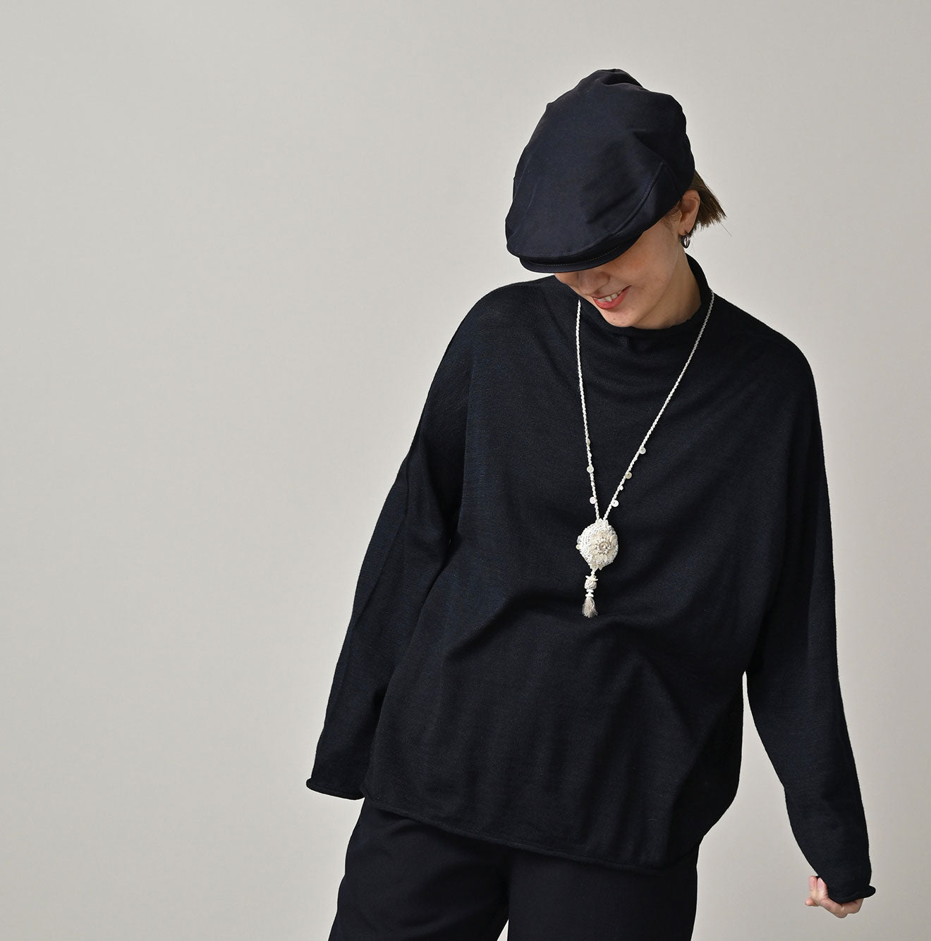 45R Indigo Super Gauze M-turtleneck