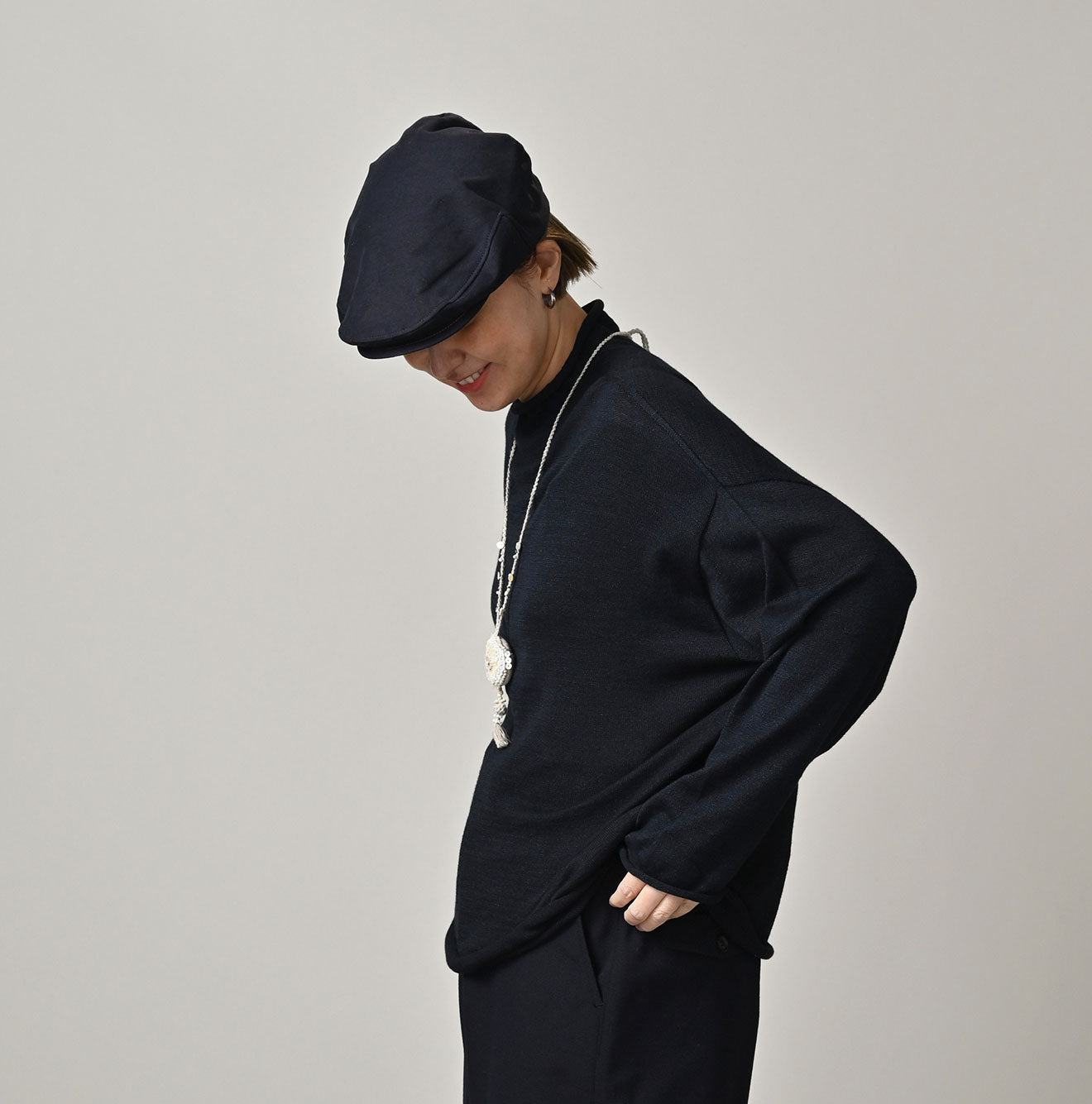 45R Indigo Super Gauze M-turtleneck