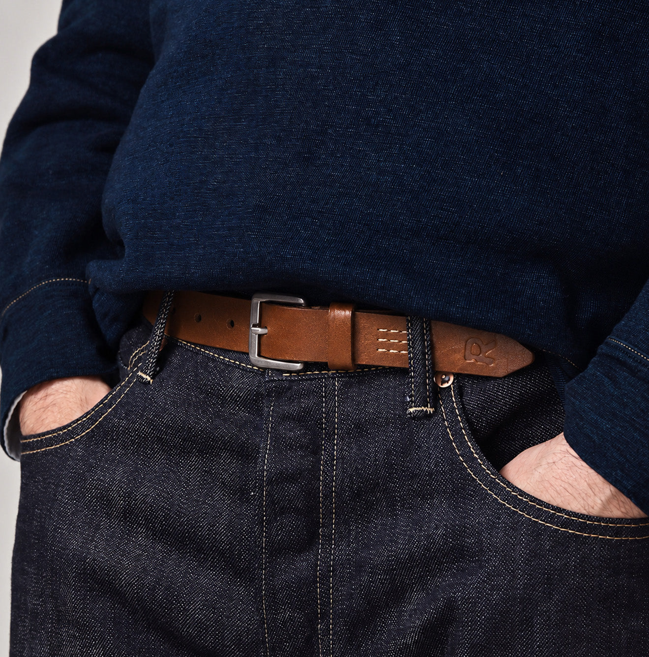 Vintage Leather Belt Slim - Image 2