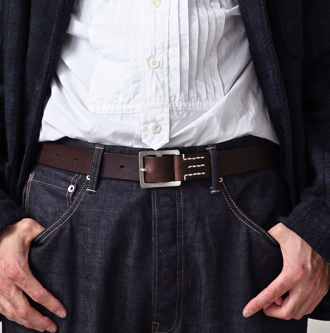 45R Vintage Leather Belt Medium