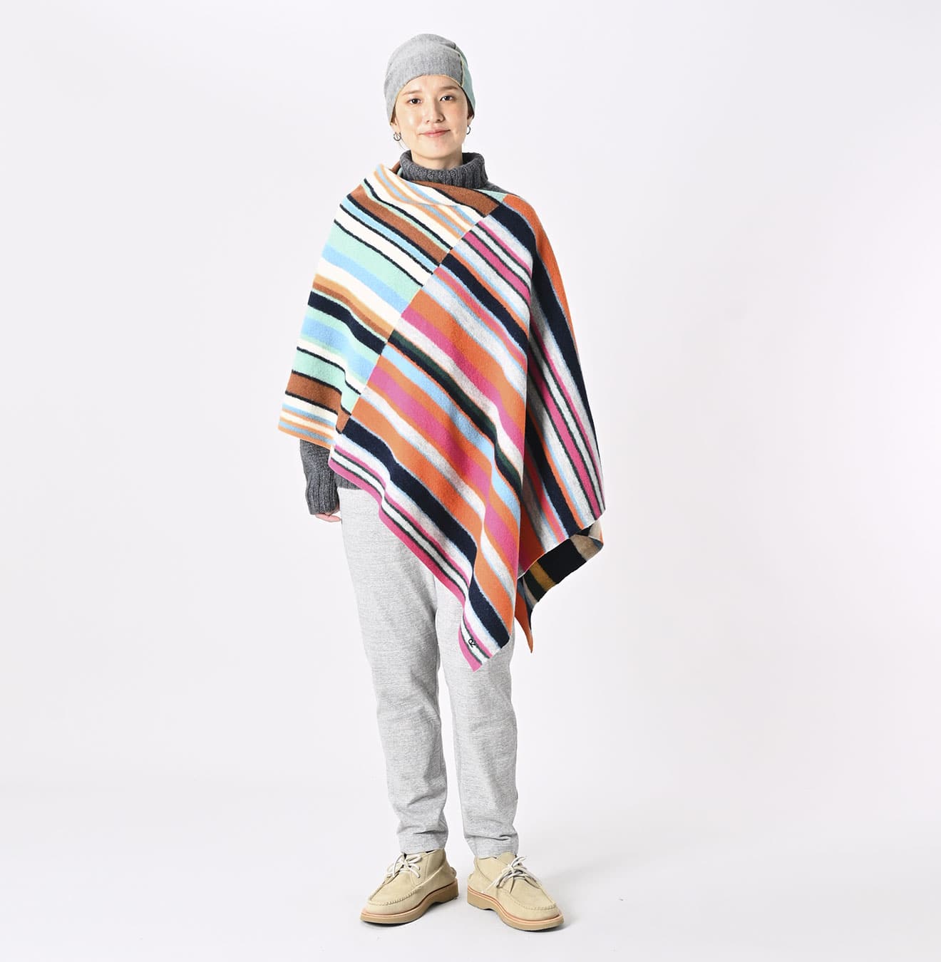 45R Rug Stripe Poncho