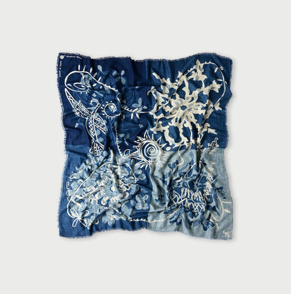 45R Indigo Twill Winter Crystal FUROSHIKii