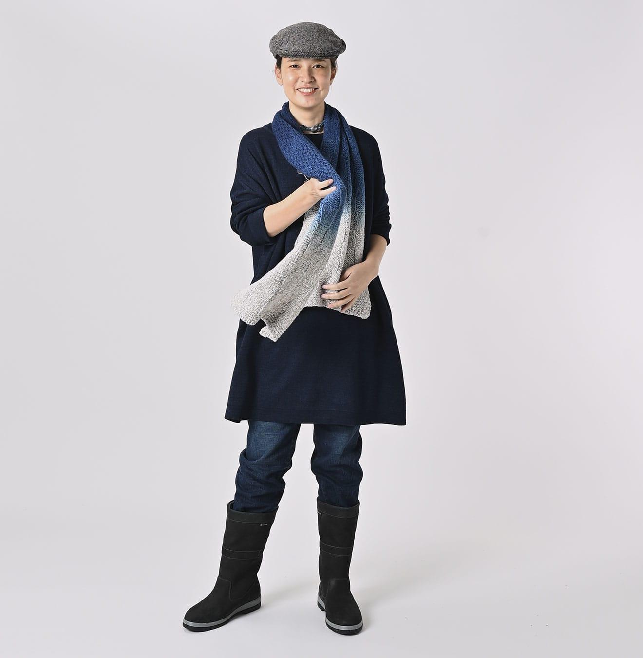 Ai Indigo Mix Knit Stole - 45R by 45rpm studio - Image 3