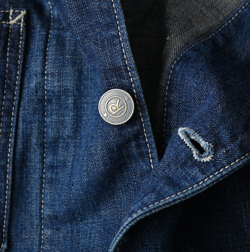 45R Indigo 908 Work Coverall Distressed