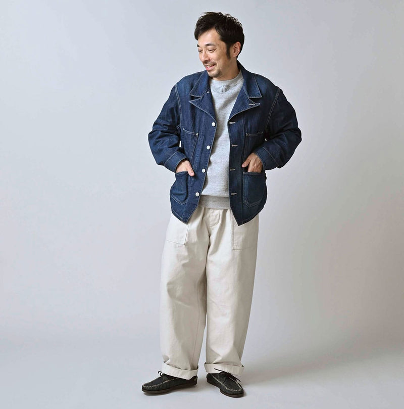 45R Indigo 908 Work Coverall Distressed