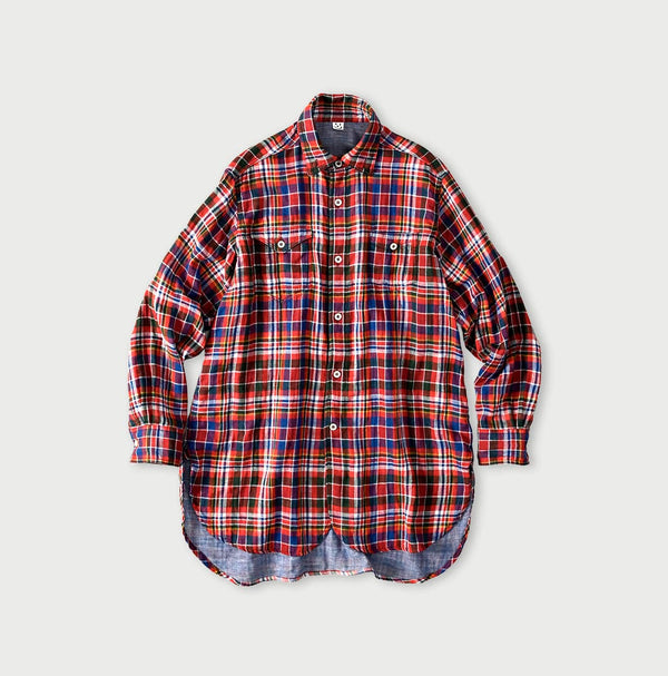 45R Gauze Doublecloth 908 Plaid Pocket Shirt