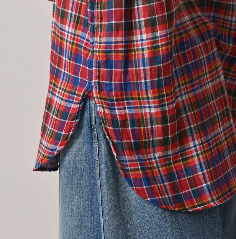 45R Gauze Doublecloth 908 Plaid Pocket Shirt