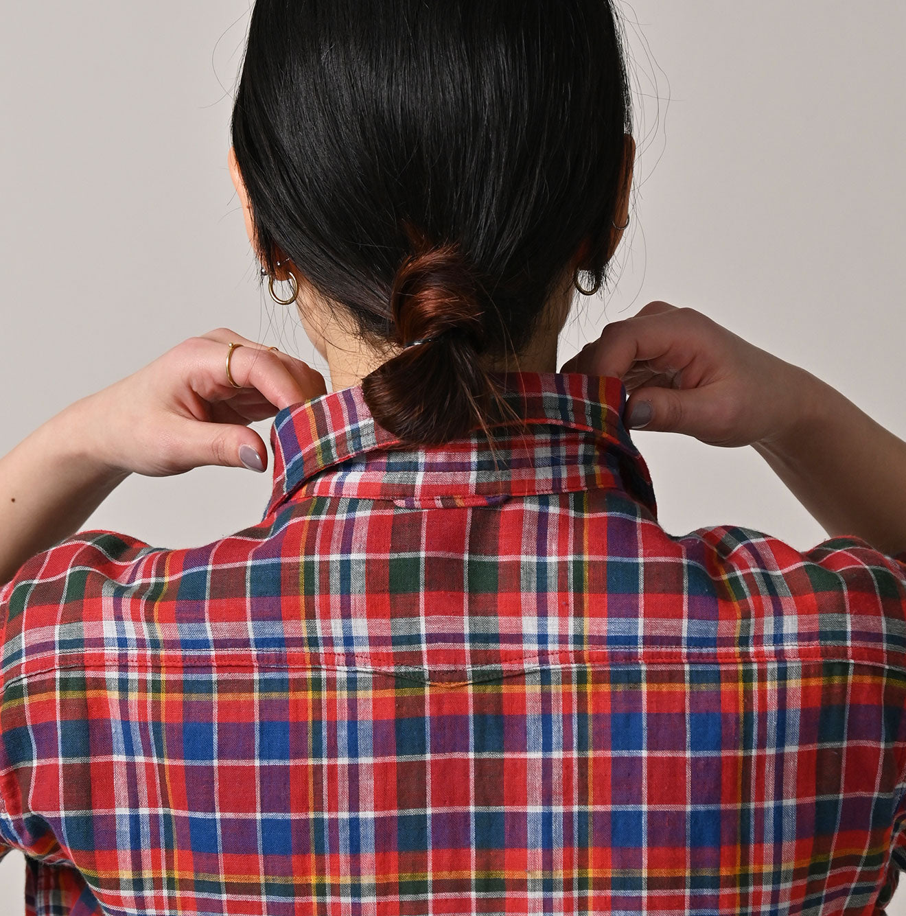 45R Gauze Doublecloth 908 Plaid Pocket Shirt