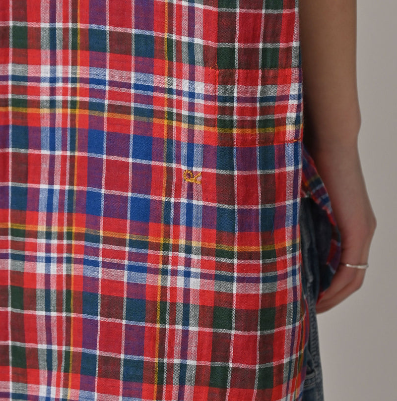 45R Gauze Doublecloth 908 Plaid Pocket Shirt