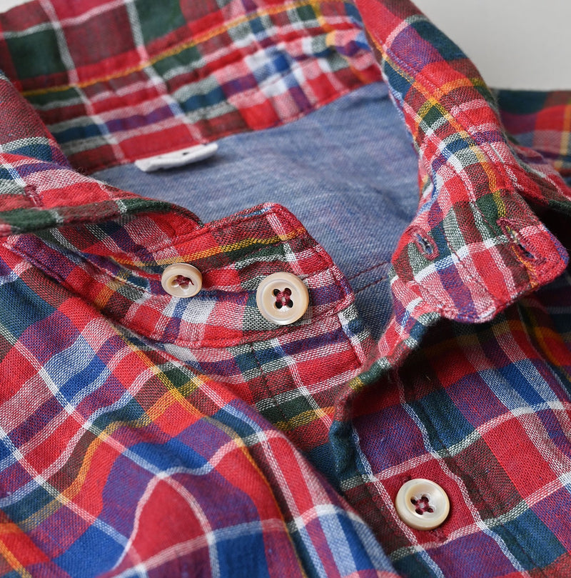 45R Gauze Doublecloth 908 Plaid Pocket Shirt