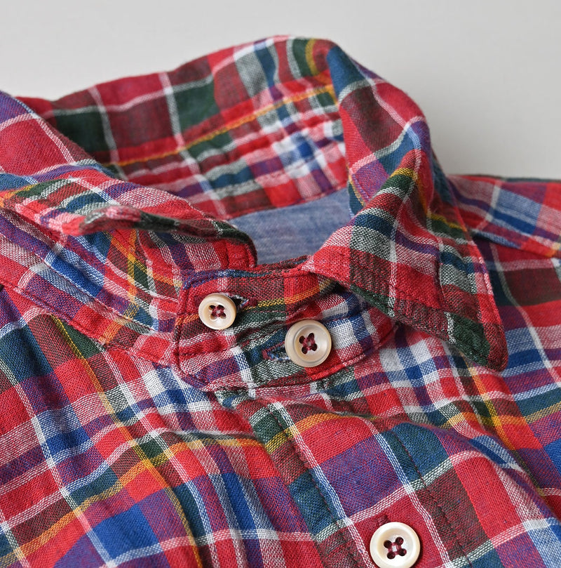 45R Gauze Doublecloth 908 Plaid Pocket Shirt