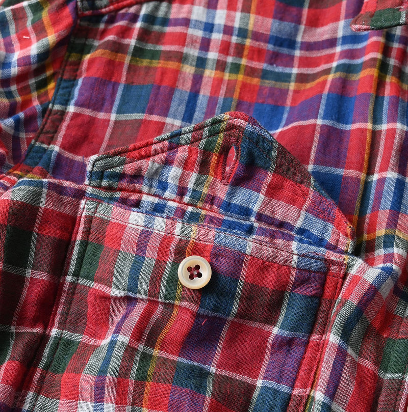 45R Gauze Doublecloth 908 Plaid Pocket Shirt
