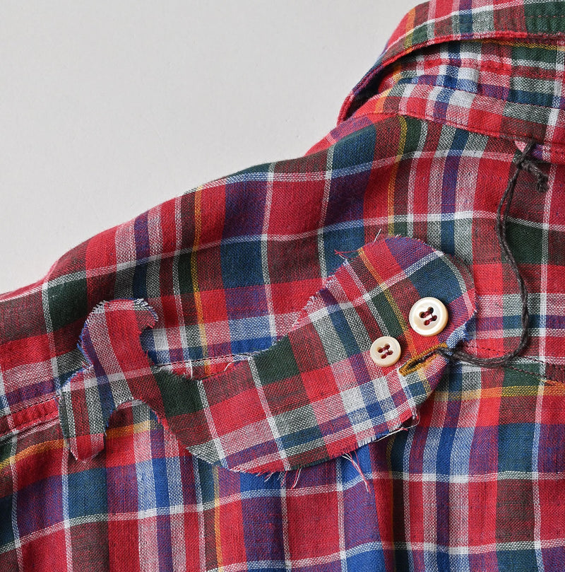 45R Gauze Doublecloth 908 Plaid Pocket Shirt